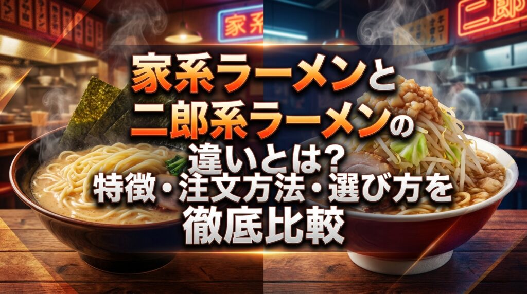 家系ラーメンと二郎系ラーメンの違いとは？特徴・注文方法・選び方を徹底比較