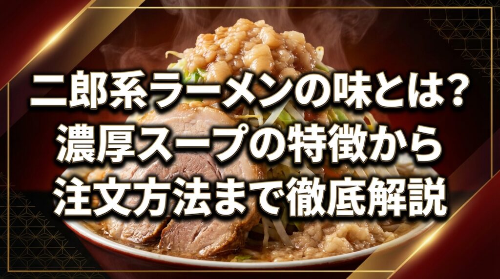 二郎系ラーメンの味とは？濃厚スープの特徴から注文方法まで徹底解説