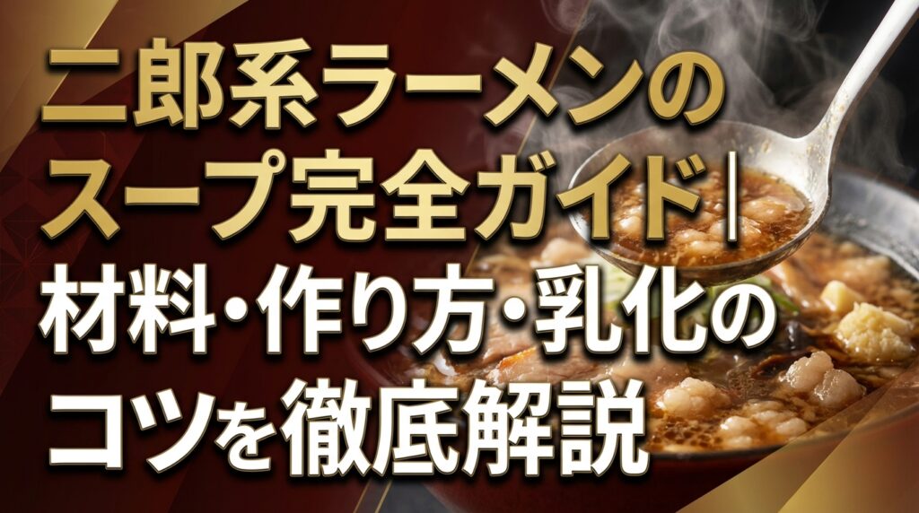 二郎系ラーメンのスープ完全ガイド｜材料・作り方・乳化のコツを徹底解説