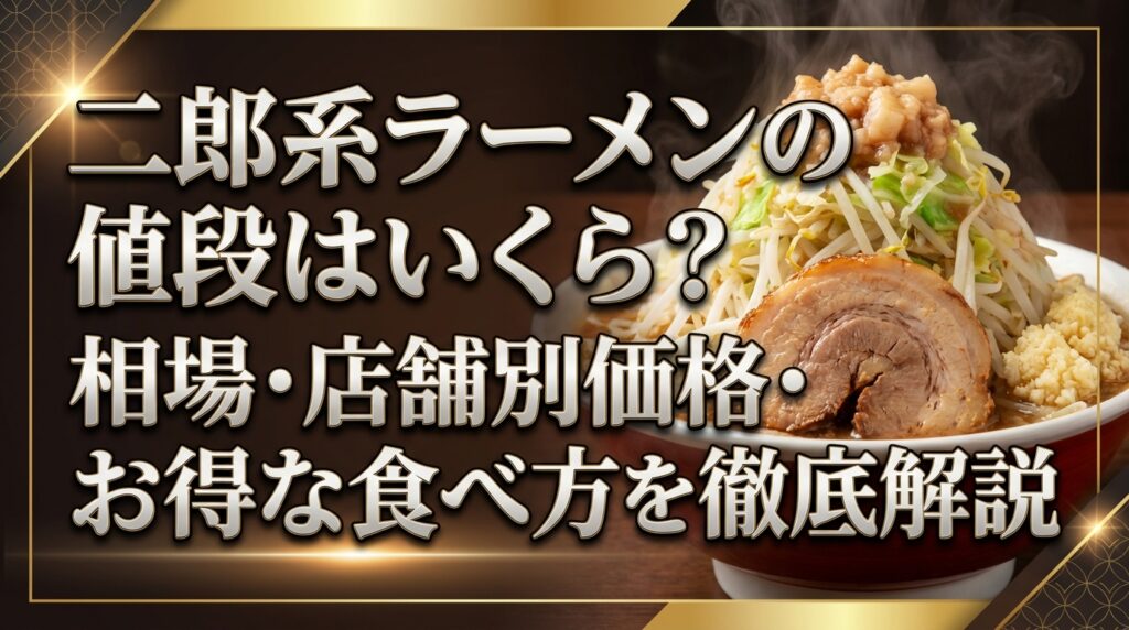 二郎系ラーメンの値段はいくら？相場・店舗別価格・お得な食べ方を徹底解説