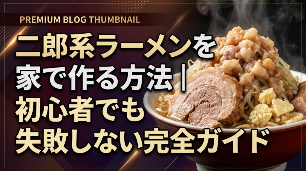 二郎系ラーメンを家で作る方法｜初心者でも失敗しない完全ガイド