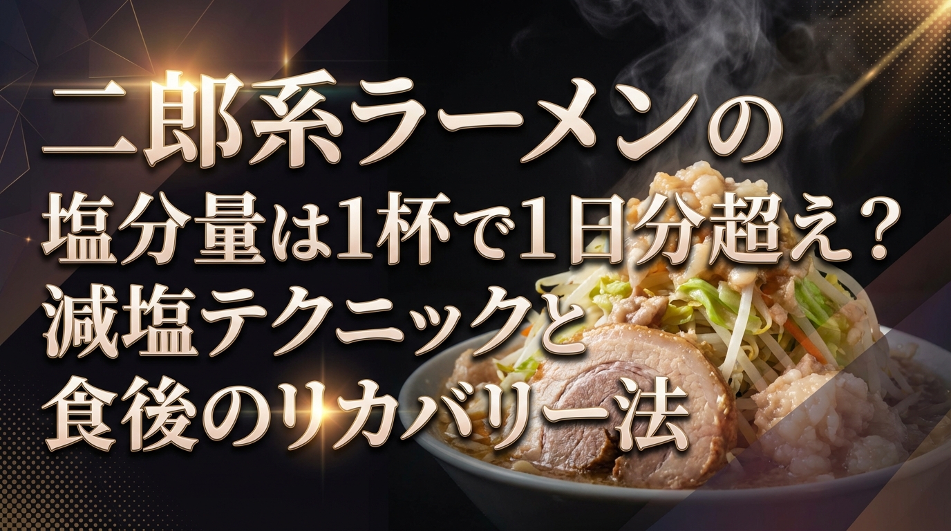 二郎系ラーメンの塩分量は1杯で1日分超え？減塩テクニックと食後のリカバリー法
