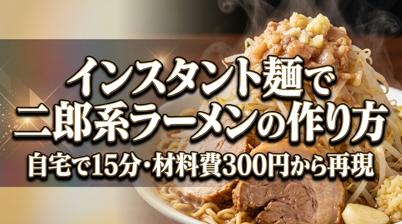 インスタント麺で二郎系ラーメンの作り方｜自宅で15分・材料費300円から再現