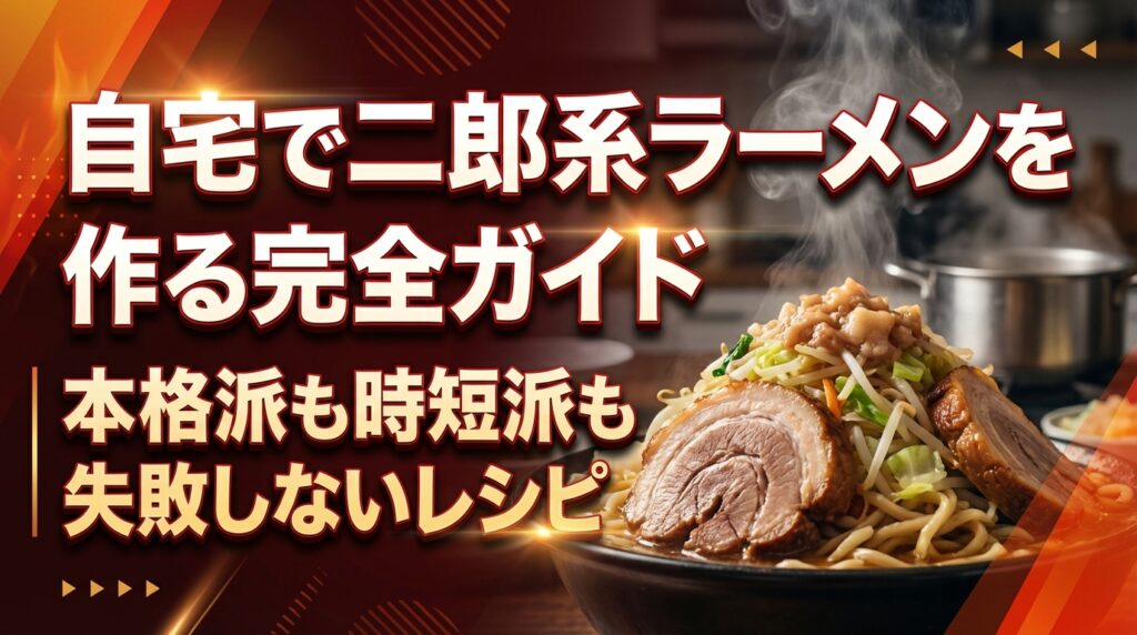 自宅で二郎系ラーメンを作る完全ガイド｜本格派も時短派も失敗しないレシピ