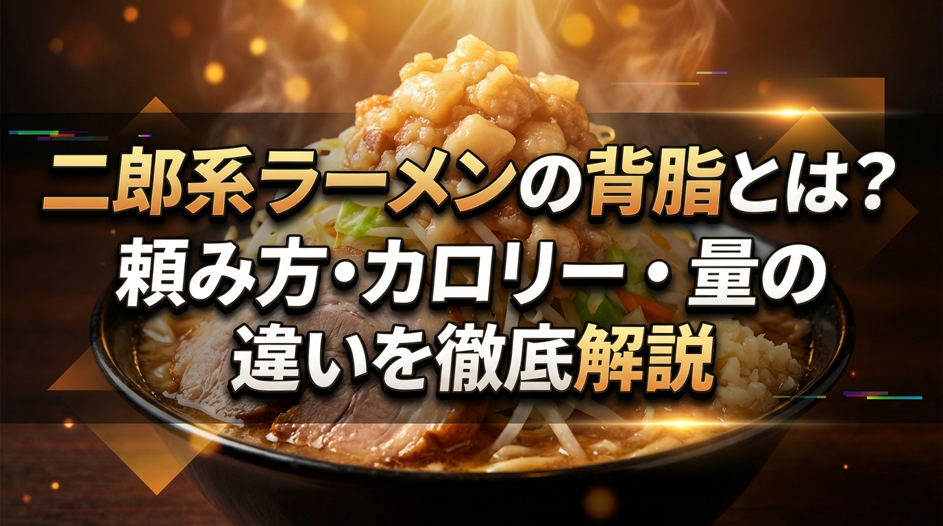 二郎系ラーメンの背脂とは？頼み方・カロリー・量の違いを徹底解説