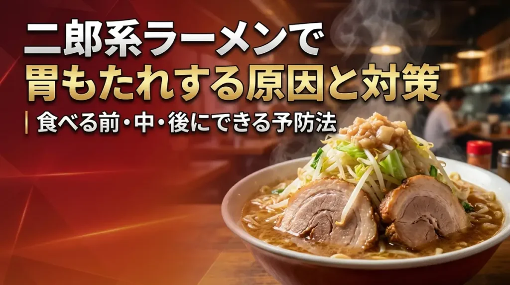 二郎系ラーメンで胃もたれする原因と対策｜食べる前・中・後にできる予防法