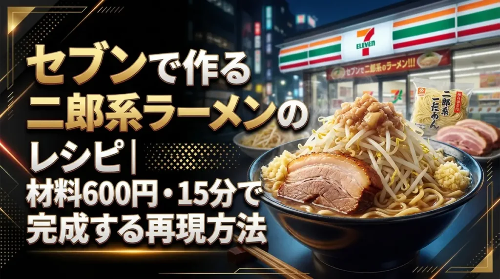 セブンで作る二郎系ラーメンのレシピ｜材料600円・15分で完成する再現方法