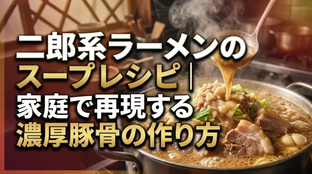 二郎系ラーメンのスープレシピ｜家庭で再現する濃厚豚骨の作り方