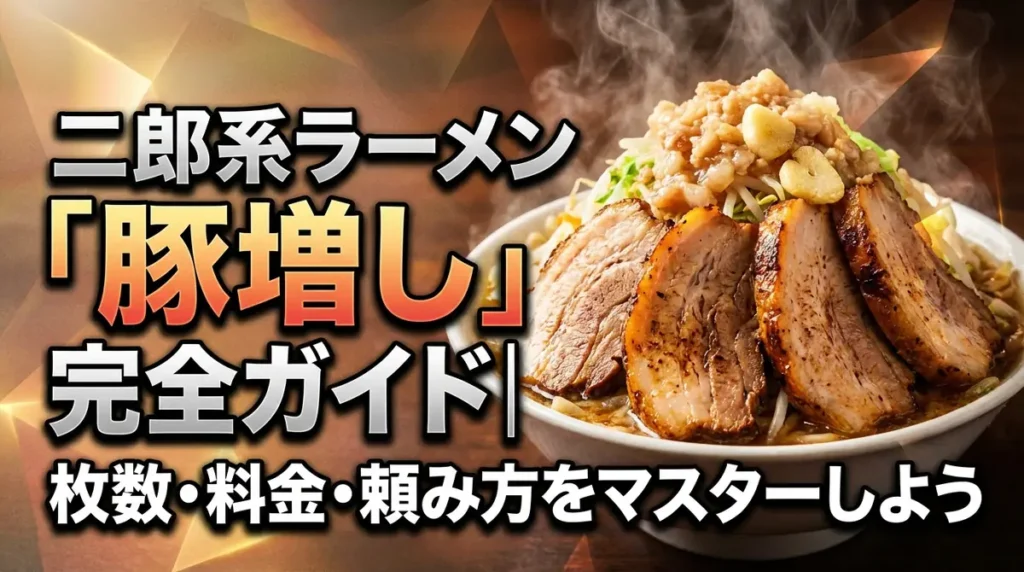 二郎系ラーメン「豚増し」完全ガイド｜枚数・料金・頼み方をマスターしよう